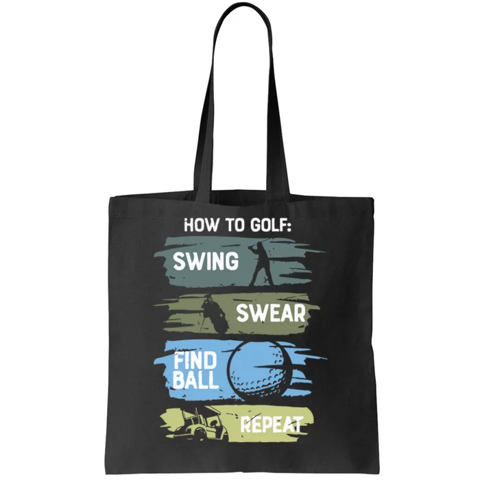 Funny Golf Swing Swear Findball Repeat Tote Bag