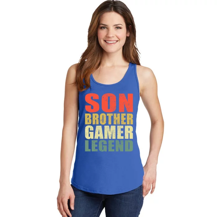 Funny Gaming Son Brother Gamer Legend Retro Gift Ladies Essential Tank