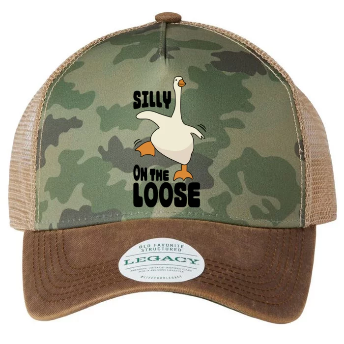 Funny Goose Saying Silly Goose On The Loose Legacy Tie Dye Trucker Hat