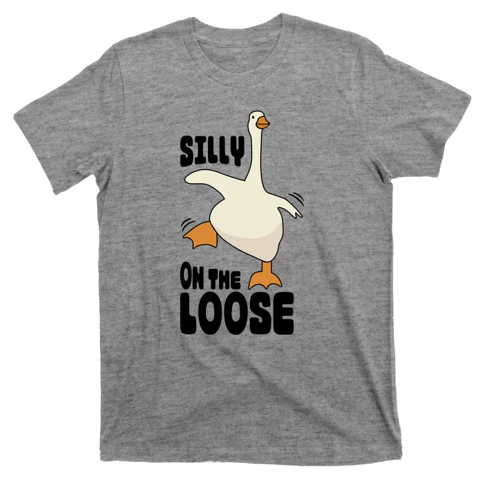 Funny Goose Saying Silly Goose On The Loose T-Shirt