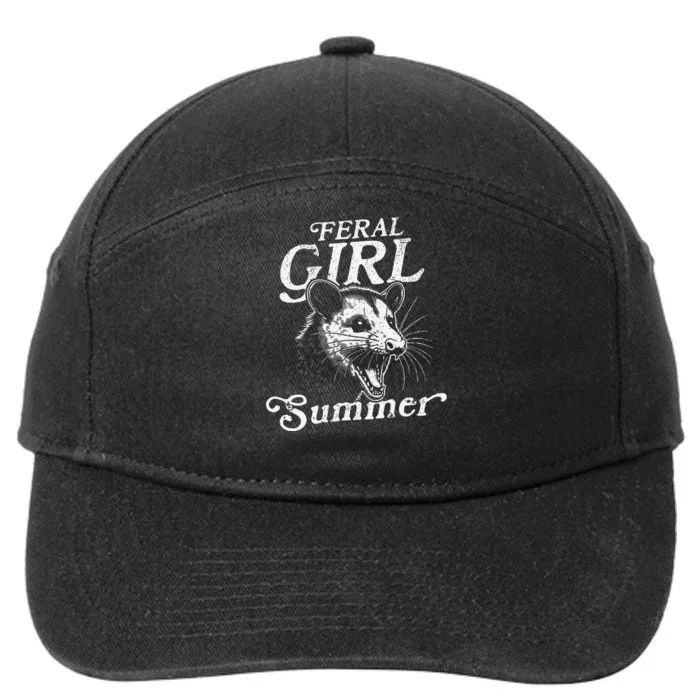 Feral Girl Summer Opossum Gift 7-Panel Snapback Hat