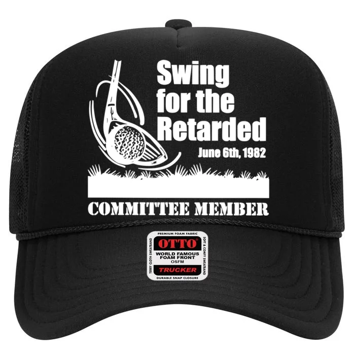 Funny Golf Swing For The Retarded June 6th 1982 High Crown Mesh Trucker Hat