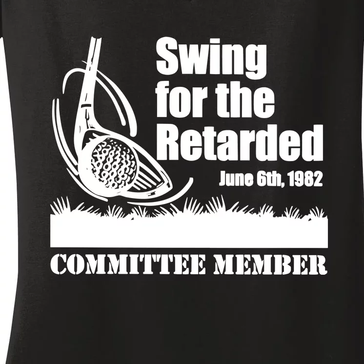 Funny Golf Swing For The Retarded June 6th 1982 Women's V-Neck T-Shirt