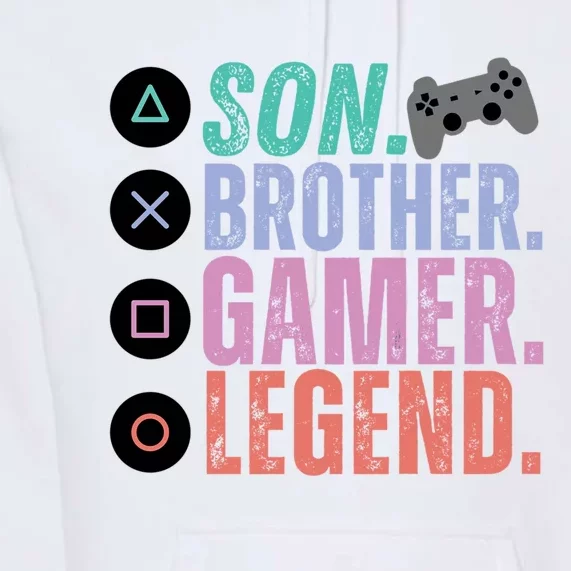 Funny Gaming Son Brother Gamer Legend Premium Hoodie