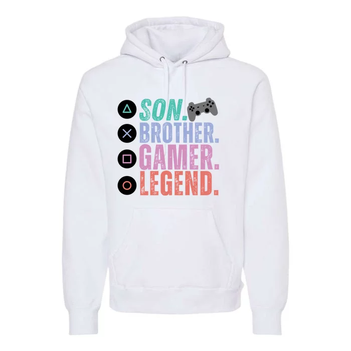 Funny Gaming Son Brother Gamer Legend Premium Hoodie