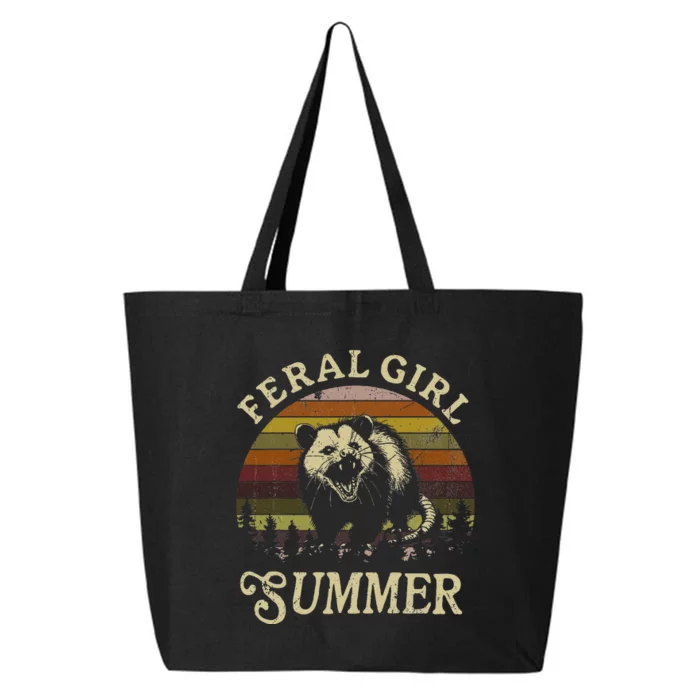 Feral Girl Summer Sarcastic Angry Opossum 25L Jumbo Tote