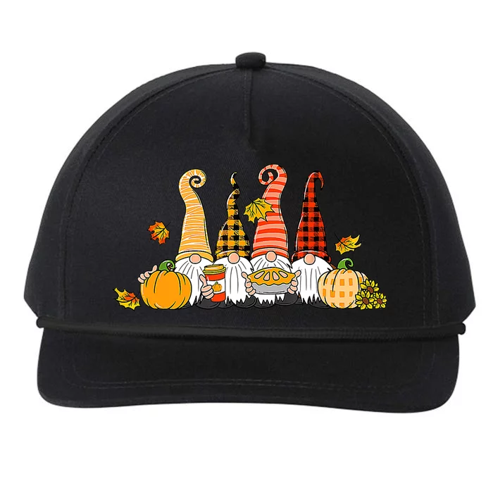 Fall Gnome Shirt Gnomes Hello Fall Thanksgiving Autumn Gifts Snapback Five-Panel Rope Hat