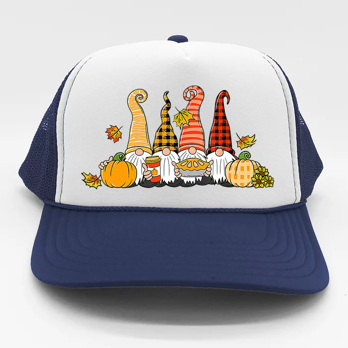 Fall Gnome Shirt Gnomes Hello Fall Thanksgiving Autumn Gifts Trucker Hat