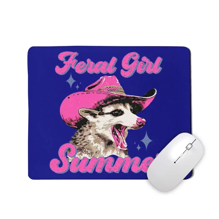 Feral Girl Summer Opossum Mousepad