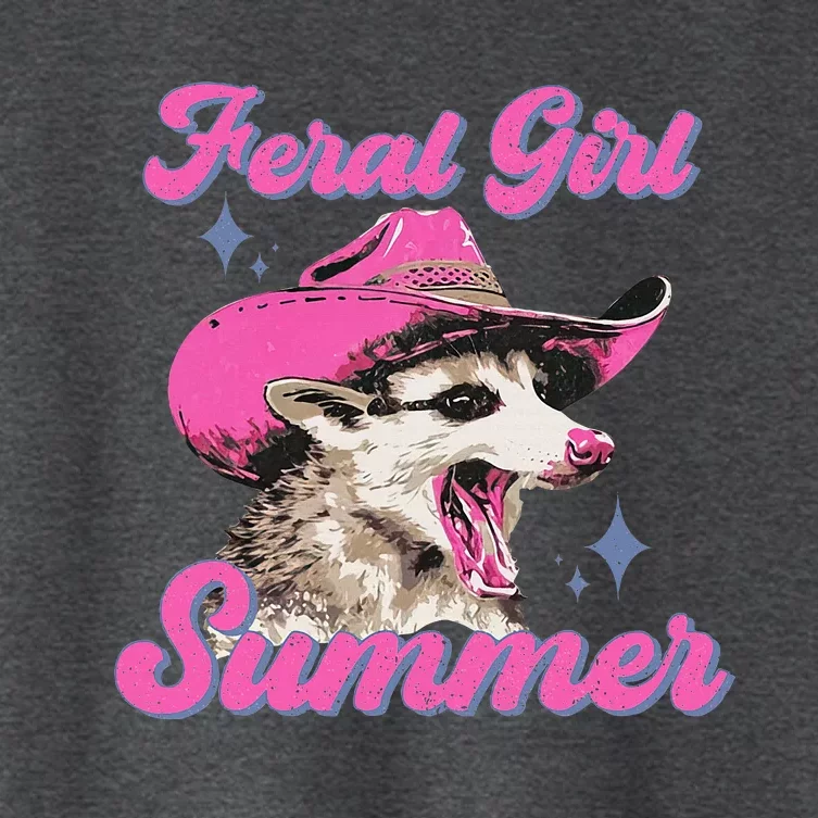 Feral Girl Summer Opossum Women's Crop Top Tee