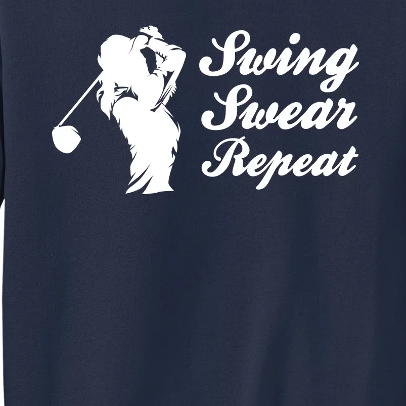 Funny Golf Swing Swear Repeat Female Golfer Version Sweatshirt