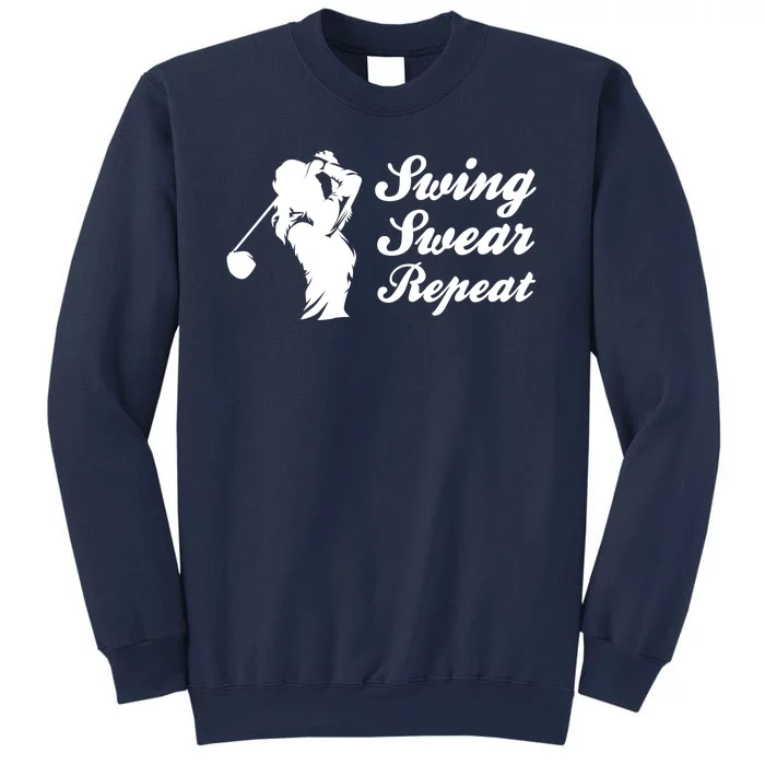 Funny Golf Swing Swear Repeat Female Golfer Version Sweatshirt