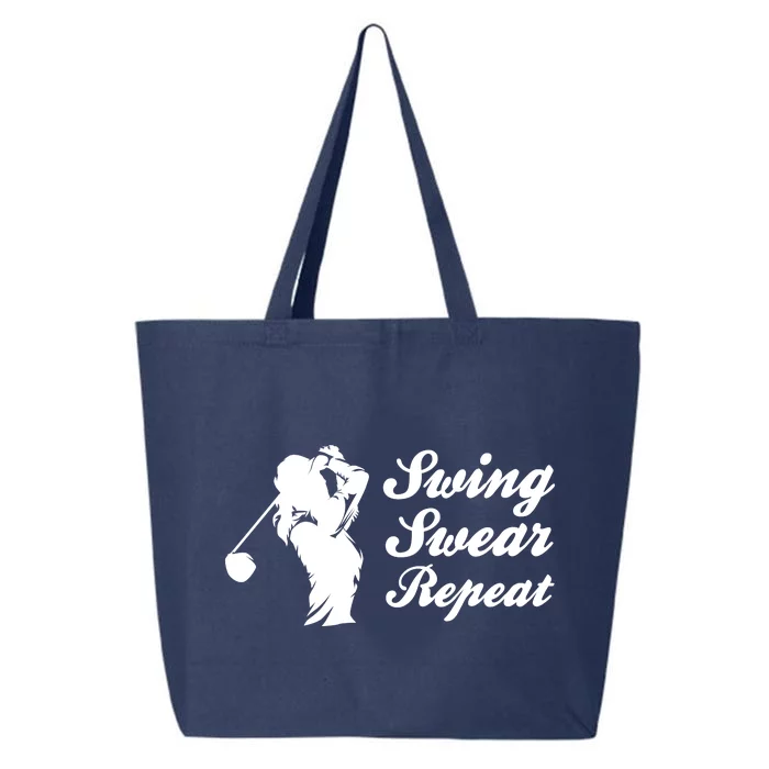 Funny Golf Swing Swear Repeat Female Golfer Version 25L Jumbo Tote