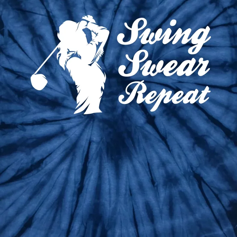 Funny Golf Swing Swear Repeat Female Golfer Version Tie-Dye T-Shirt