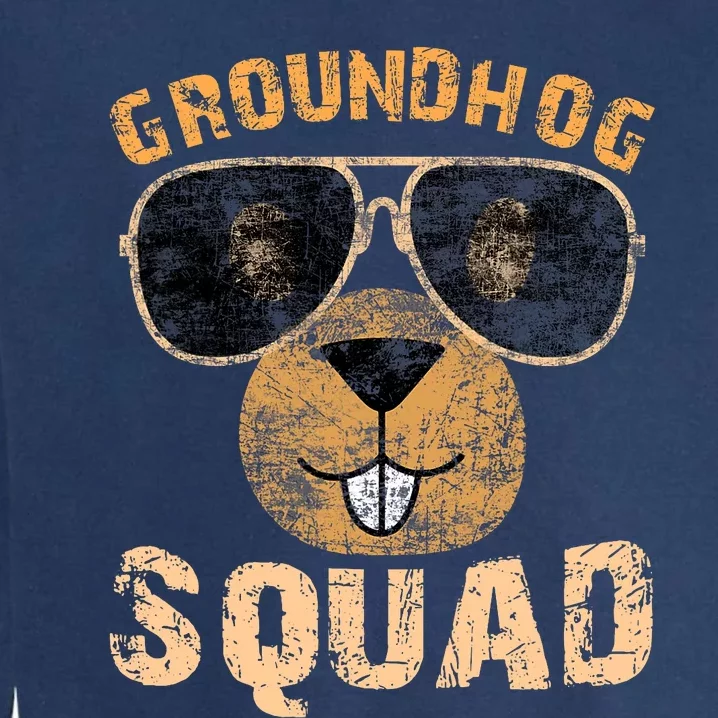 Funny Groundhog Squad Happy Groundhog Day 2024 Garment-Dyed Sweatshirt