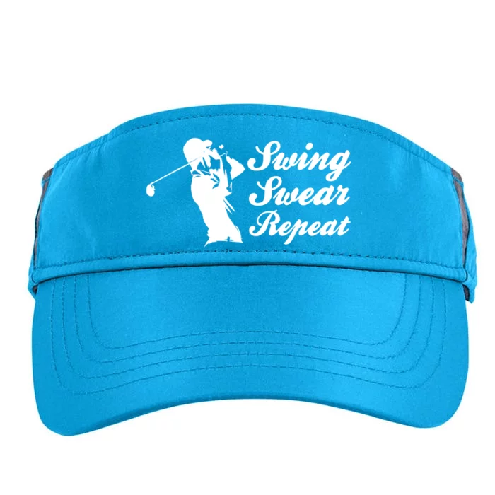 Funny Golf Swing Swear Repeat Male Golfer Version Adult Drive Performance Visor