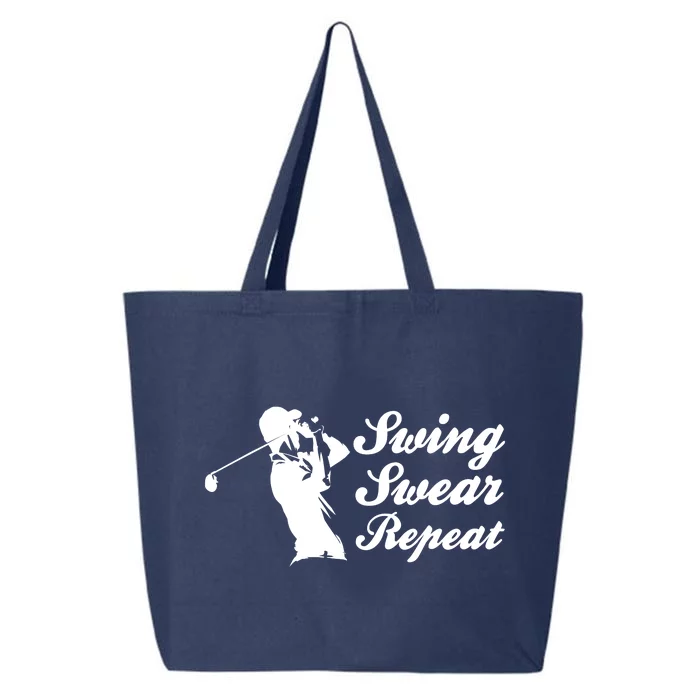 Funny Golf Swing Swear Repeat Male Golfer Version 25L Jumbo Tote