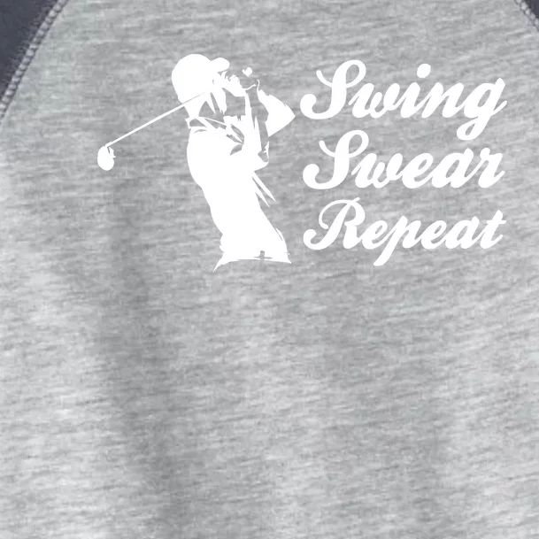 Funny Golf Swing Swear Repeat Male Golfer Version Toddler Fine Jersey T-Shirt