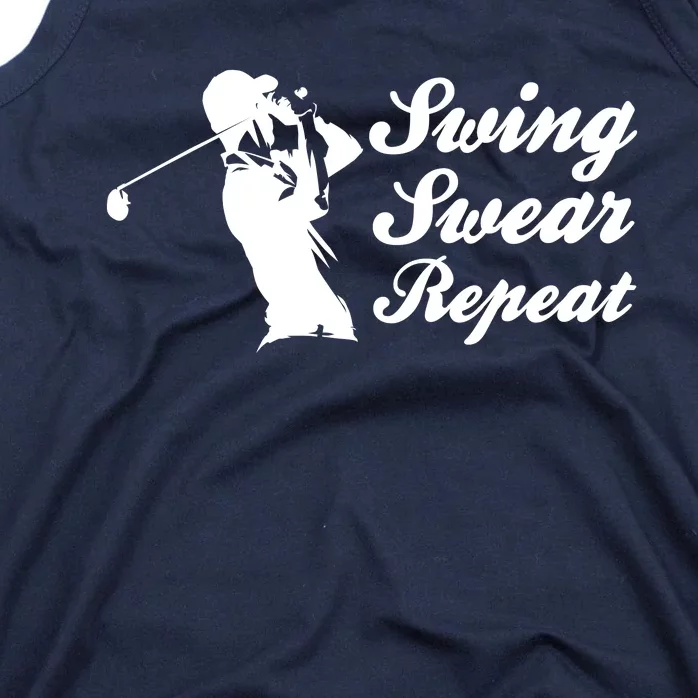 Funny Golf Swing Swear Repeat Male Golfer Version Tank Top