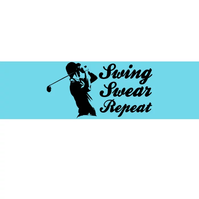 Funny Golf Swing Swear Repeat Male Golfer Version Bumper Sticker