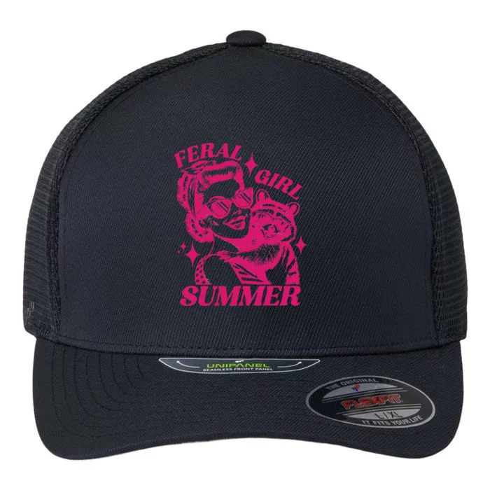 Feral Girl Summer Funny Feral Girl Summer Flexfit Unipanel Trucker Cap