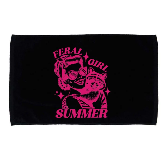 Feral Girl Summer Funny Feral Girl Summer Microfiber Hand Towel