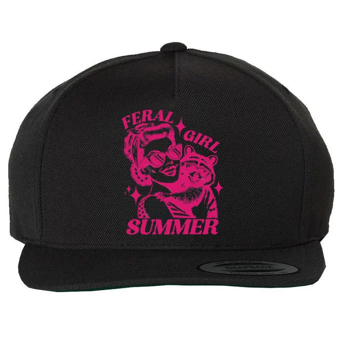 Feral Girl Summer Funny Feral Girl Summer Wool Snapback Cap