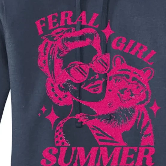 Feral Girl Summer Funny Feral Girl Summer Women's Pullover Hoodie