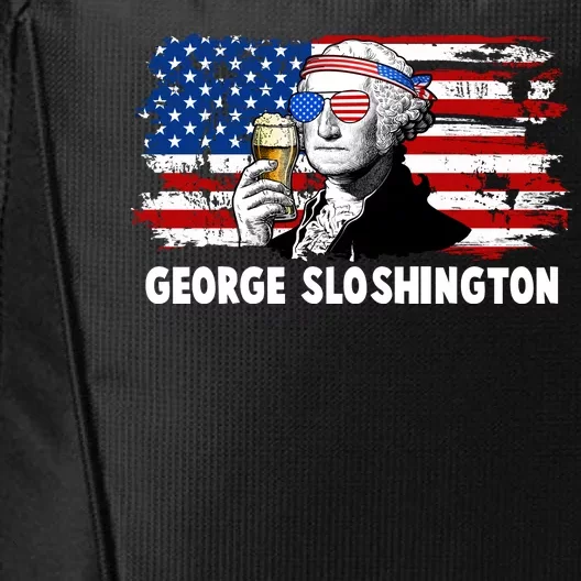 Funny George Sloshington USA American Flag City Backpack