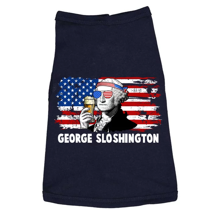 Funny George Sloshington USA American Flag Doggie Tank