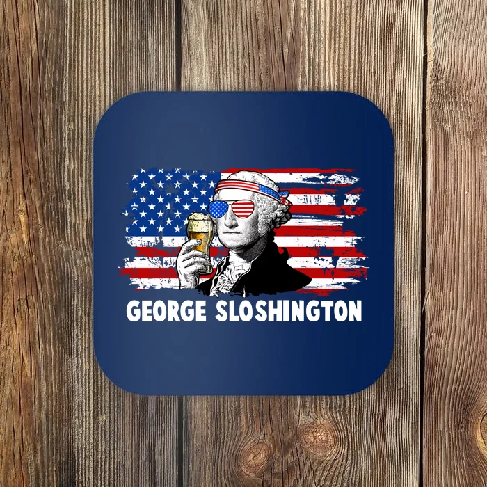 Funny George Sloshington USA American Flag Coaster