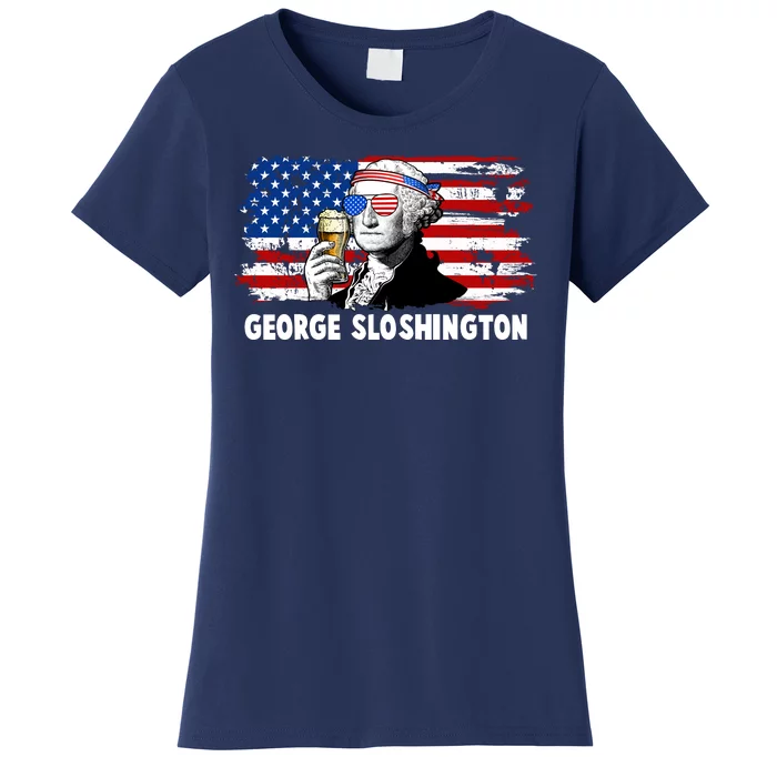 Funny George Sloshington USA American Flag Women's T-Shirt