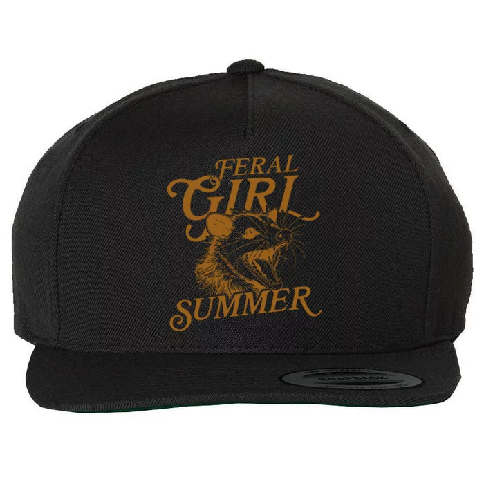 Feral Girl Summer Funny Wool Snapback Cap