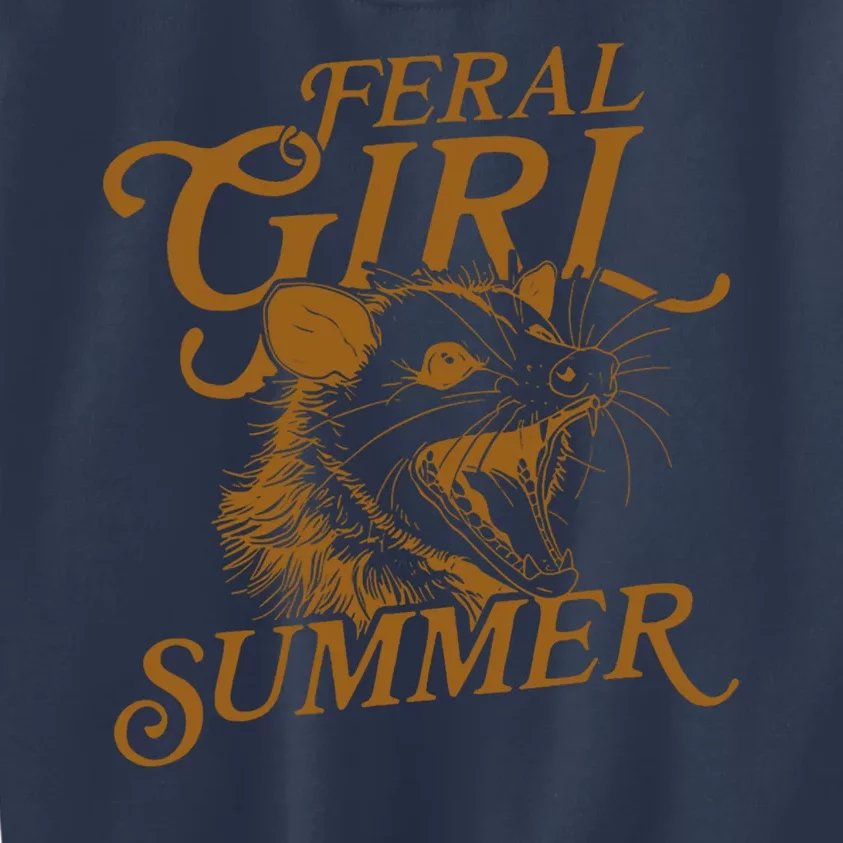 Feral Girl Summer Funny Kids Sweatshirt