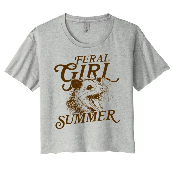 Feral Girl Summer Funny Women's Crop Top Tee