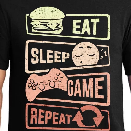 Funny Gaming S For Teen Eat Sleep Game Repeat Meaningful Gift Pajama Set