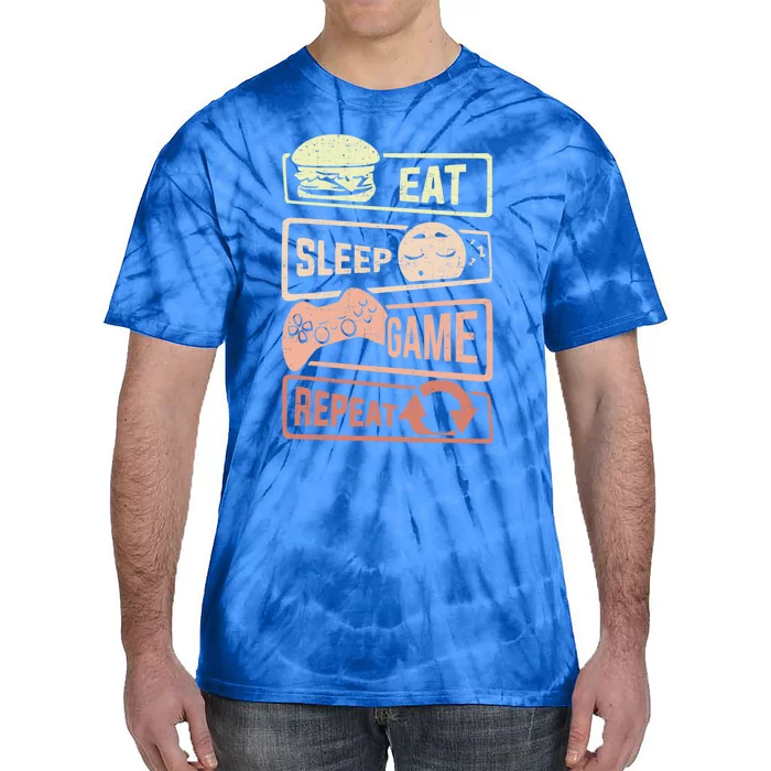 Funny Gaming S For Teen Eat Sleep Game Repeat Meaningful Gift Tie-Dye T-Shirt