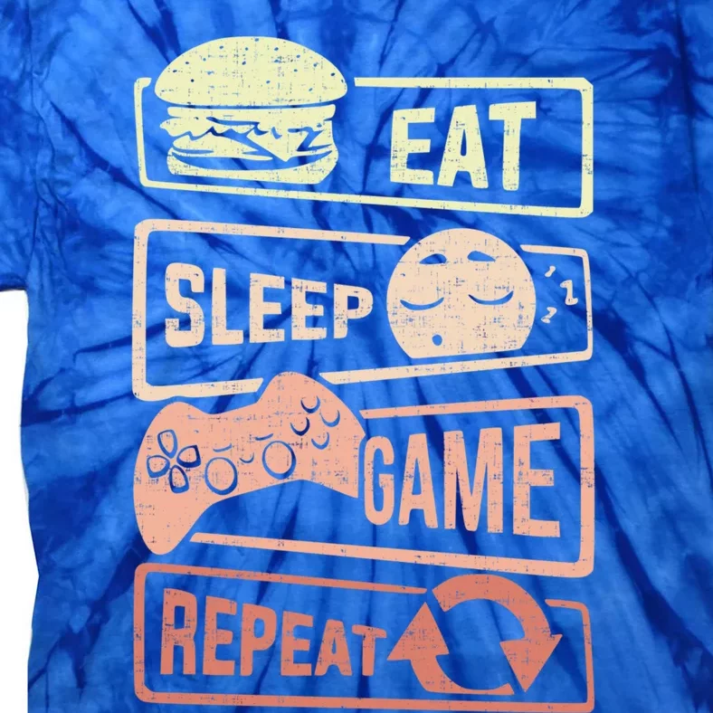 Funny Gaming S For Teen Eat Sleep Game Repeat Meaningful Gift Tie-Dye T-Shirt