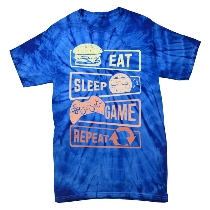 Funny Gaming S For Teen Eat Sleep Game Repeat Meaningful Gift Tie-Dye T-Shirt