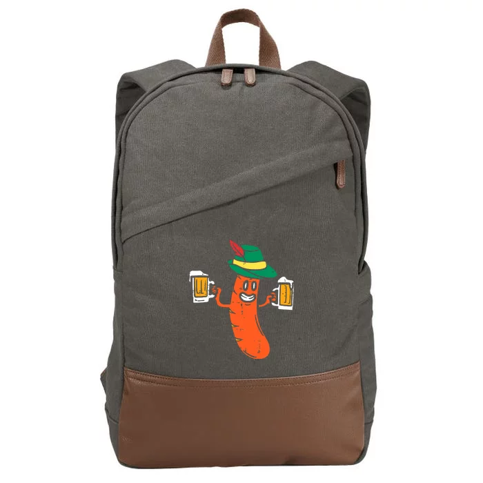 Funny German Sausage Oktoberfest Wurst Bavarian Cotton Canvas Backpack