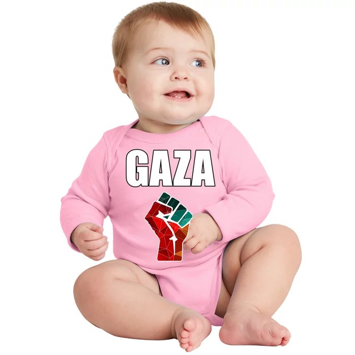 Free Gaza Save Palestine Baby Long Sleeve Bodysuit