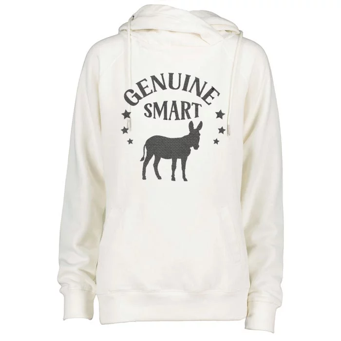 Funny Genuine Smart Ass Donkey Graphic Womens Funnel Neck Pullover Hood