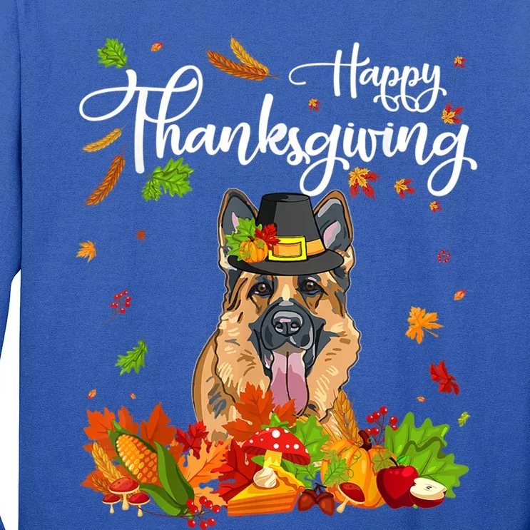 Fun Ger Shepherd Thanksgiving Autumn Dog Lover Cool Gift Long Sleeve Shirt