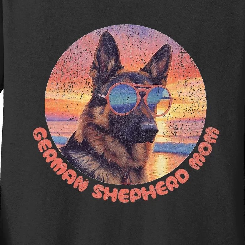 Funny German Shepherd Mom GSD Schäferhund Mom Mama Kids Long Sleeve Shirt