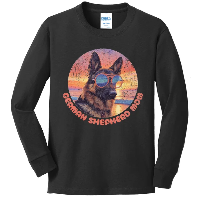 Funny German Shepherd Mom GSD Schäferhund Mom Mama Kids Long Sleeve Shirt