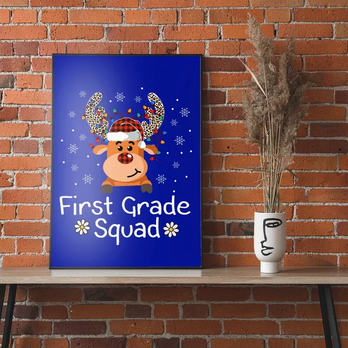 First Grade Squad Reindeer Teacher Christmas 1st Grade Poster