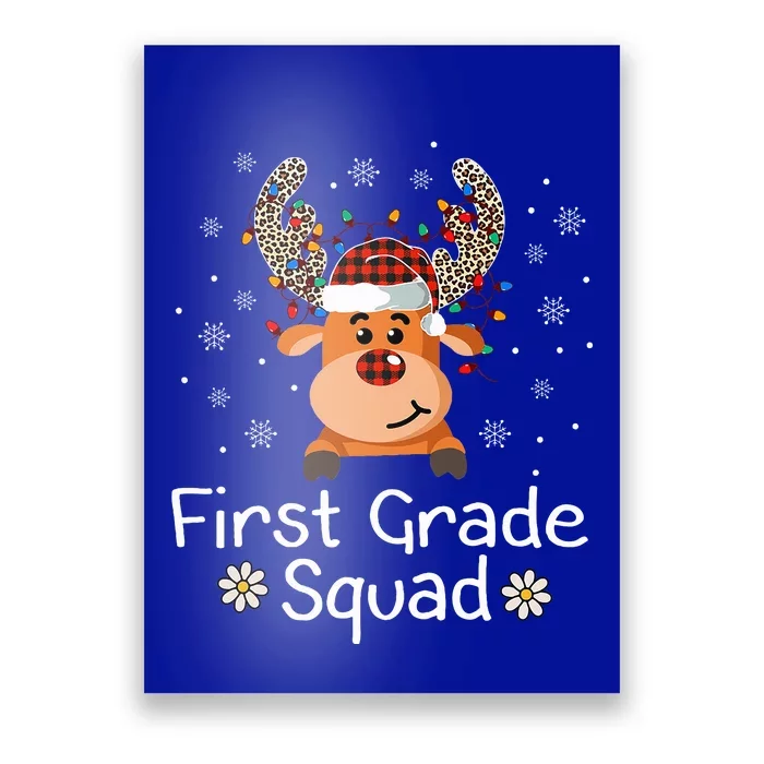 First Grade Squad Reindeer Teacher Christmas 1st Grade Poster