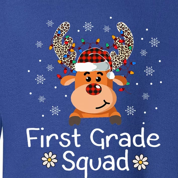 First Grade Squad Reindeer Teacher Christmas 1st Grade Toddler Sweatshirt