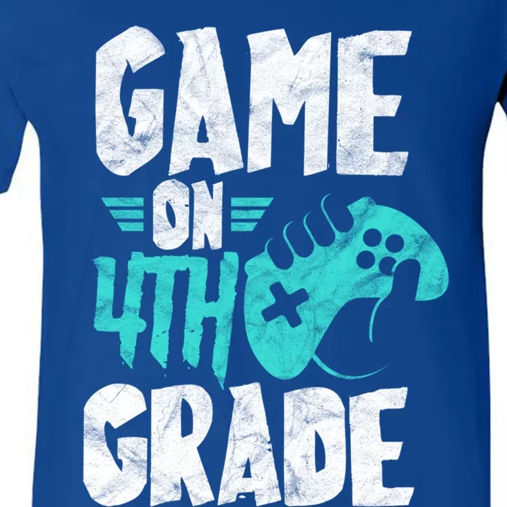 Fourth Grade Student Game On 4Th Grade Funny Back To School Great Gift V-Neck T-Shirt