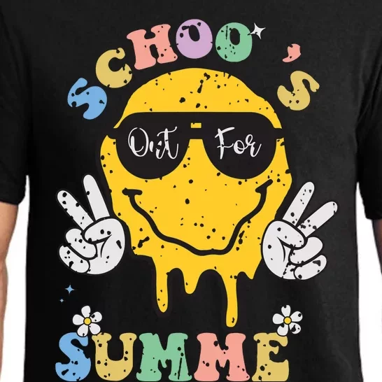 Funny Groovy Schools Out For Summer Graduation Teacher Pajama Set